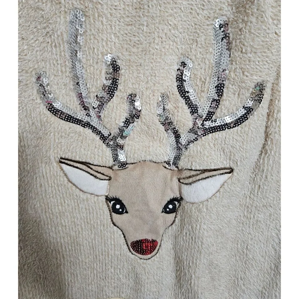 Women's Reindeer Holiday Sweater, Fuzzy Material, EUC, Size XL
